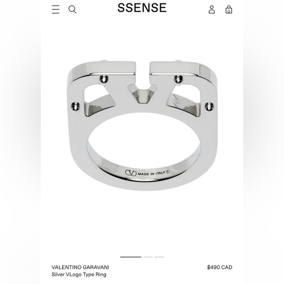 New authentic Valentino Garavani VLogo Ring silver​​​ - Picture 3 of 4